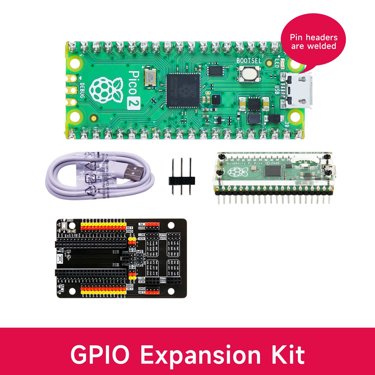Placa y kit de inicio Raspberry Pi Pico 2