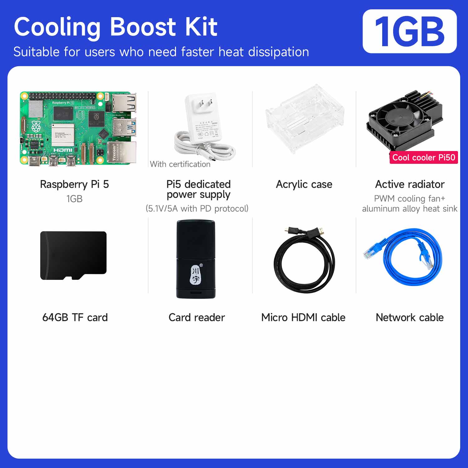 Raspberry Pi 5 Starter Kit(1G/2G/4G/8G/16G)