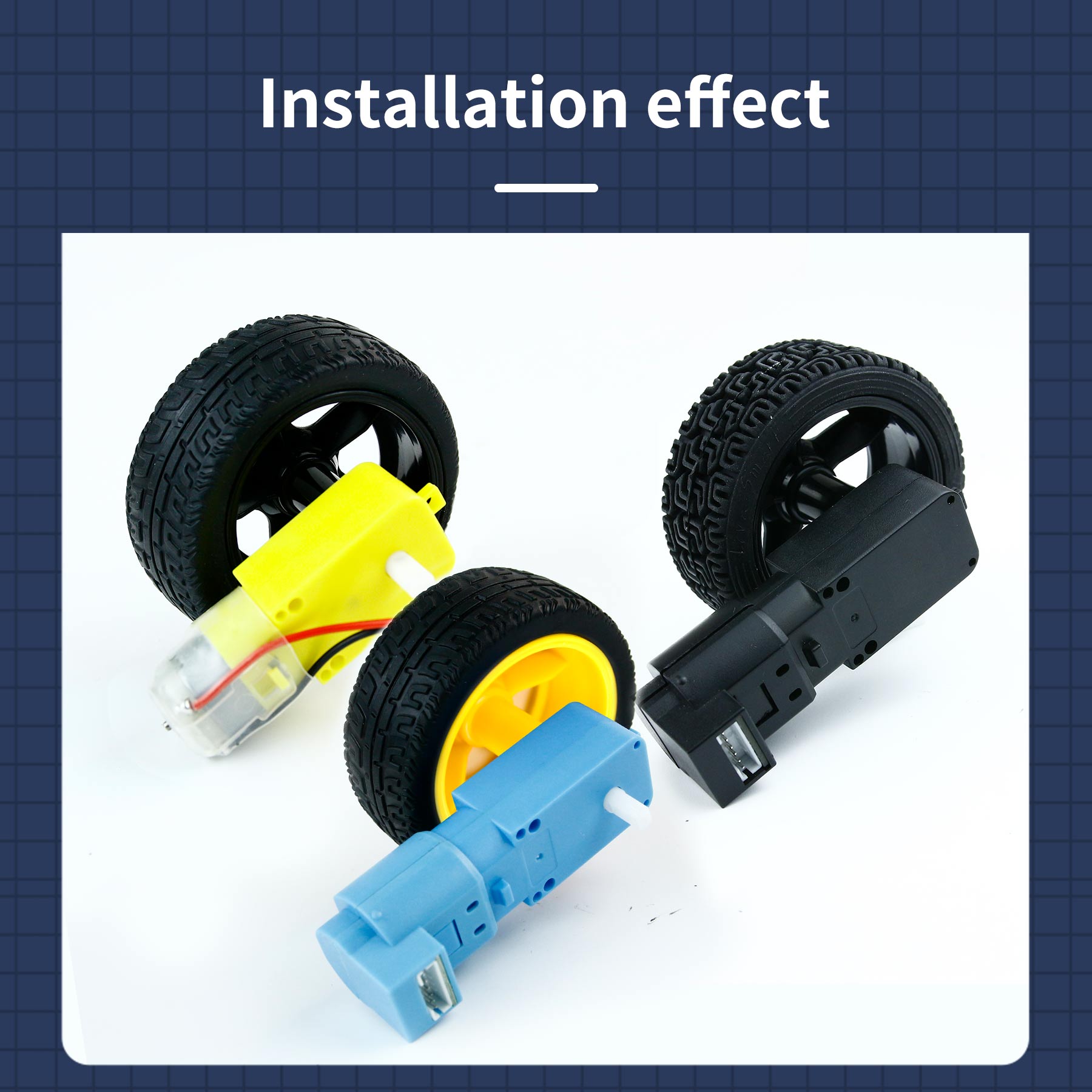 Neumático de goma de 65 mm compatible con motor TT para coche Smart