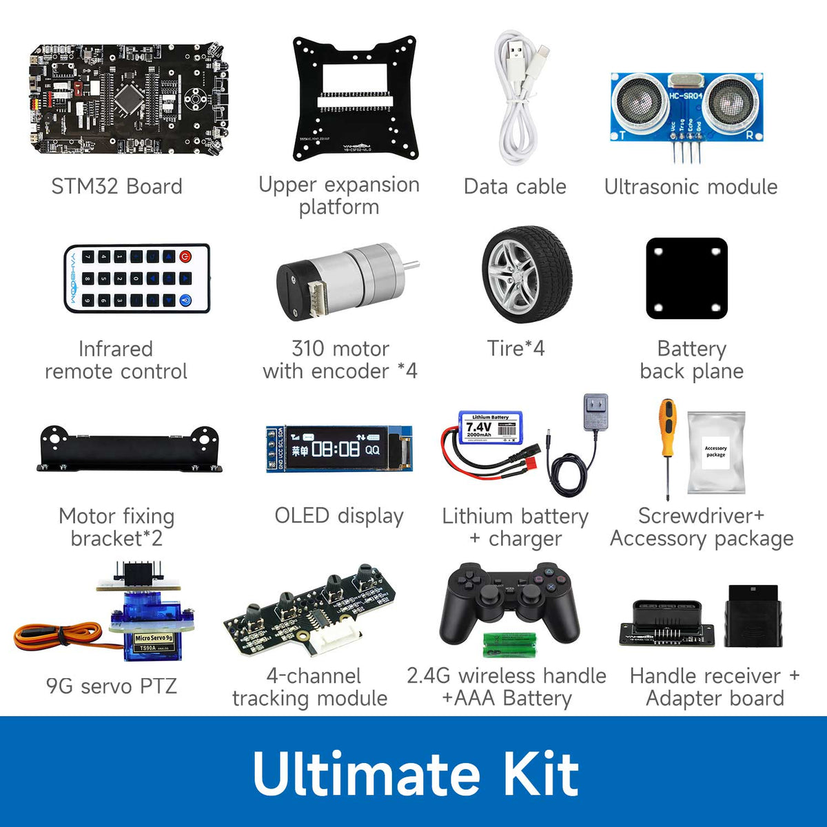 Coche inteligente STM32 con placa de desarrollo multifuncional