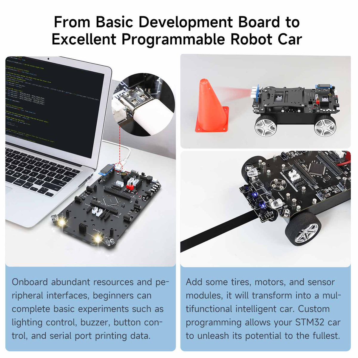 Coche inteligente STM32 con placa de desarrollo multifuncional