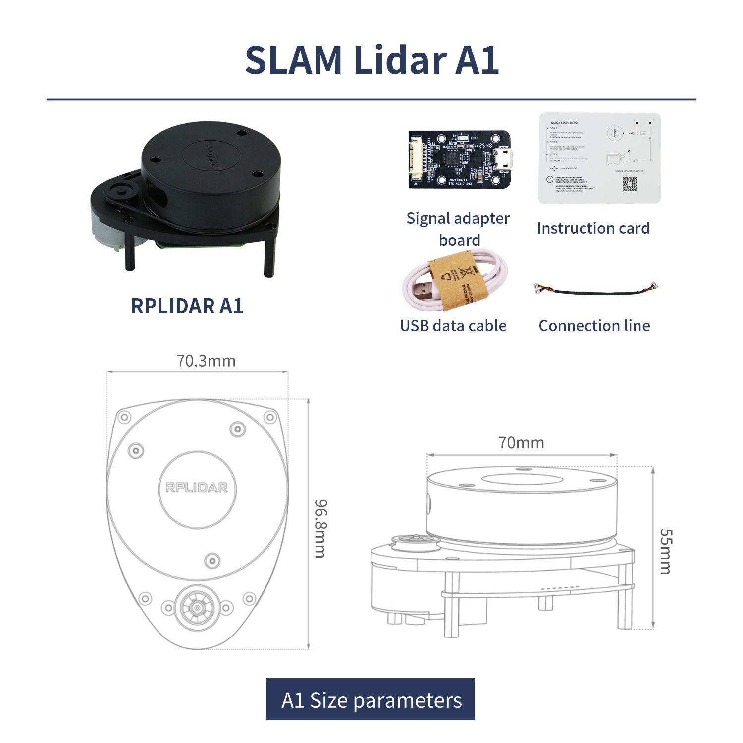 Slamtec RPLIDAR Lidar SLAM C1 A1 A2 S2 S2LS3 compatible con navegación cartográfica para ROS/ROS2