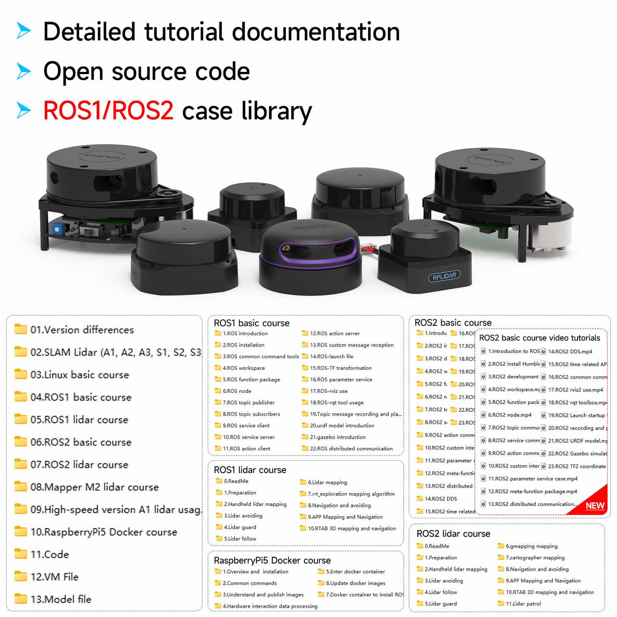 Slamtec RPLIDAR Lidar SLAM C1 A1 A2 S2 S2LS3 compatible con navegación cartográfica para ROS/ROS2