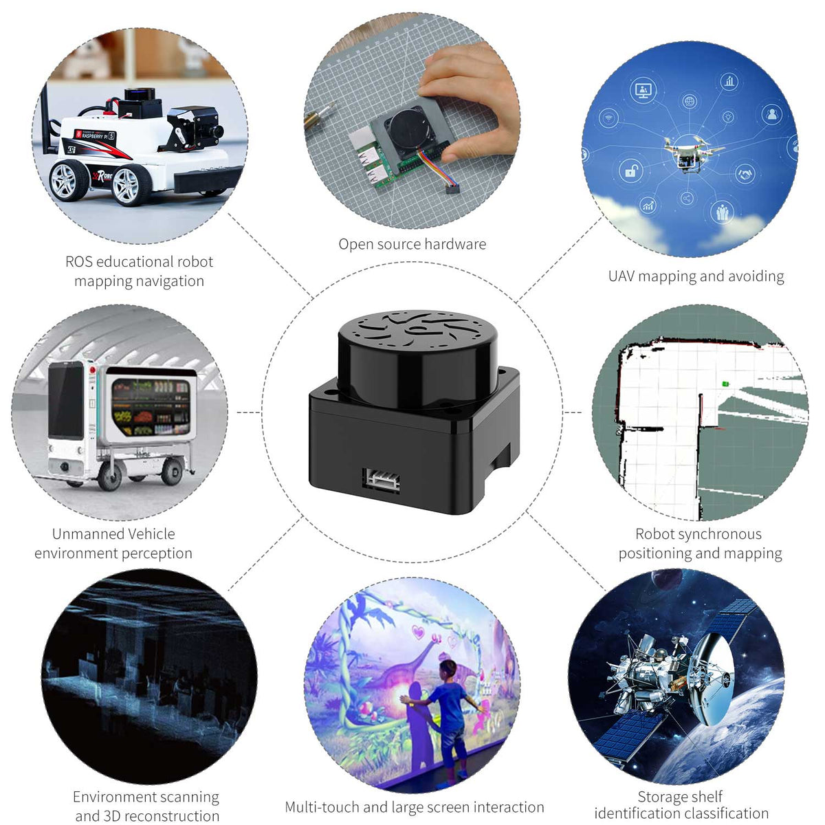 T-MINI-Plus Lidar TOF Rango de 12M compatible con ROS1 ROS2