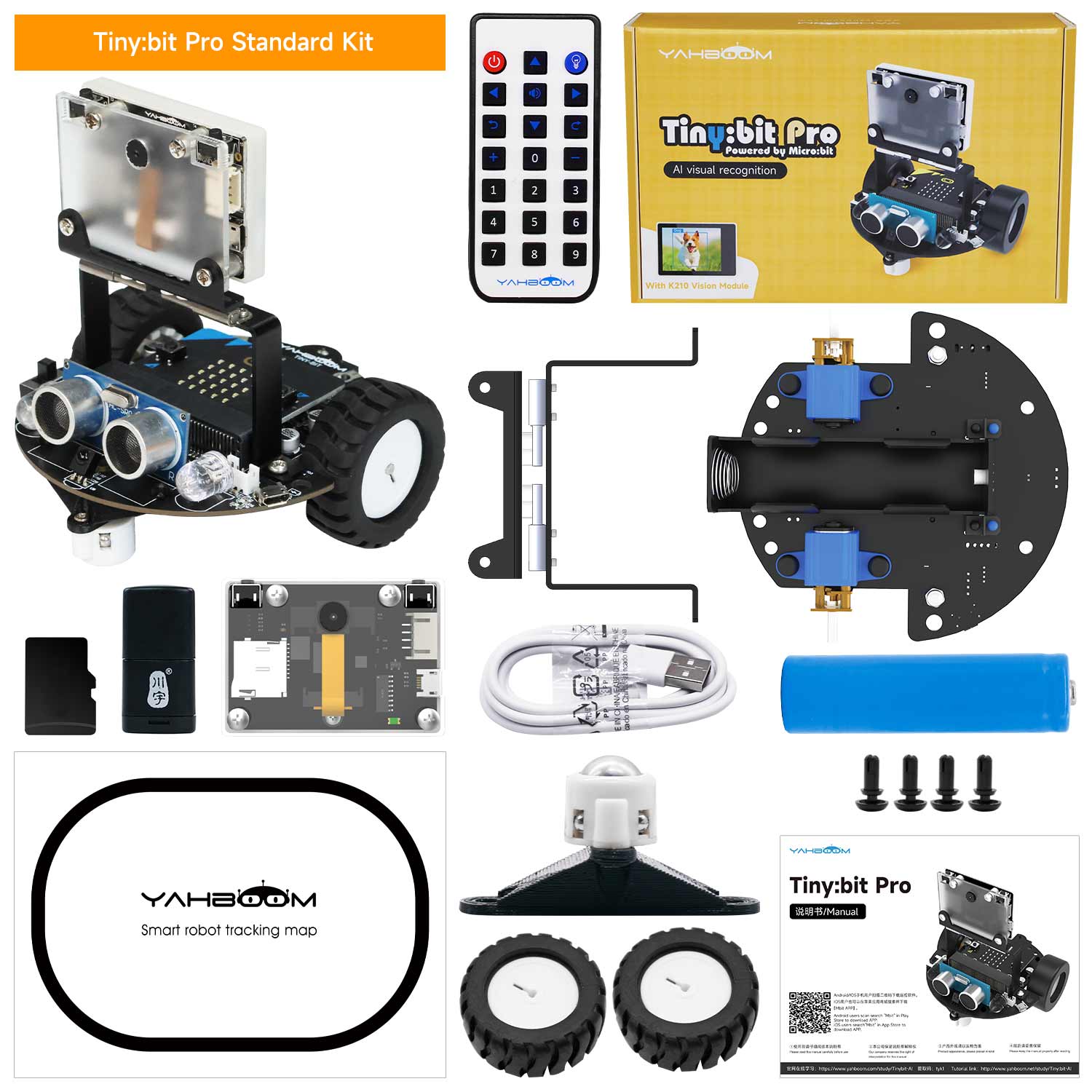 Automóvil robot con inteligencia artificial Tiny:bit Pro