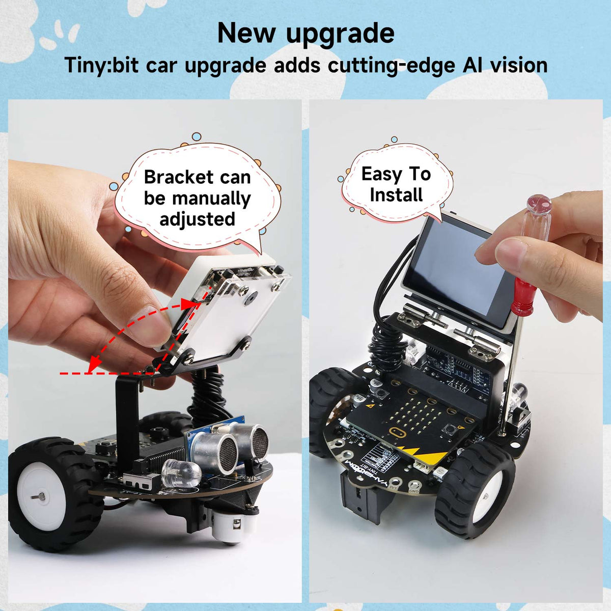 Automóvil robot con inteligencia artificial Tiny:bit Pro