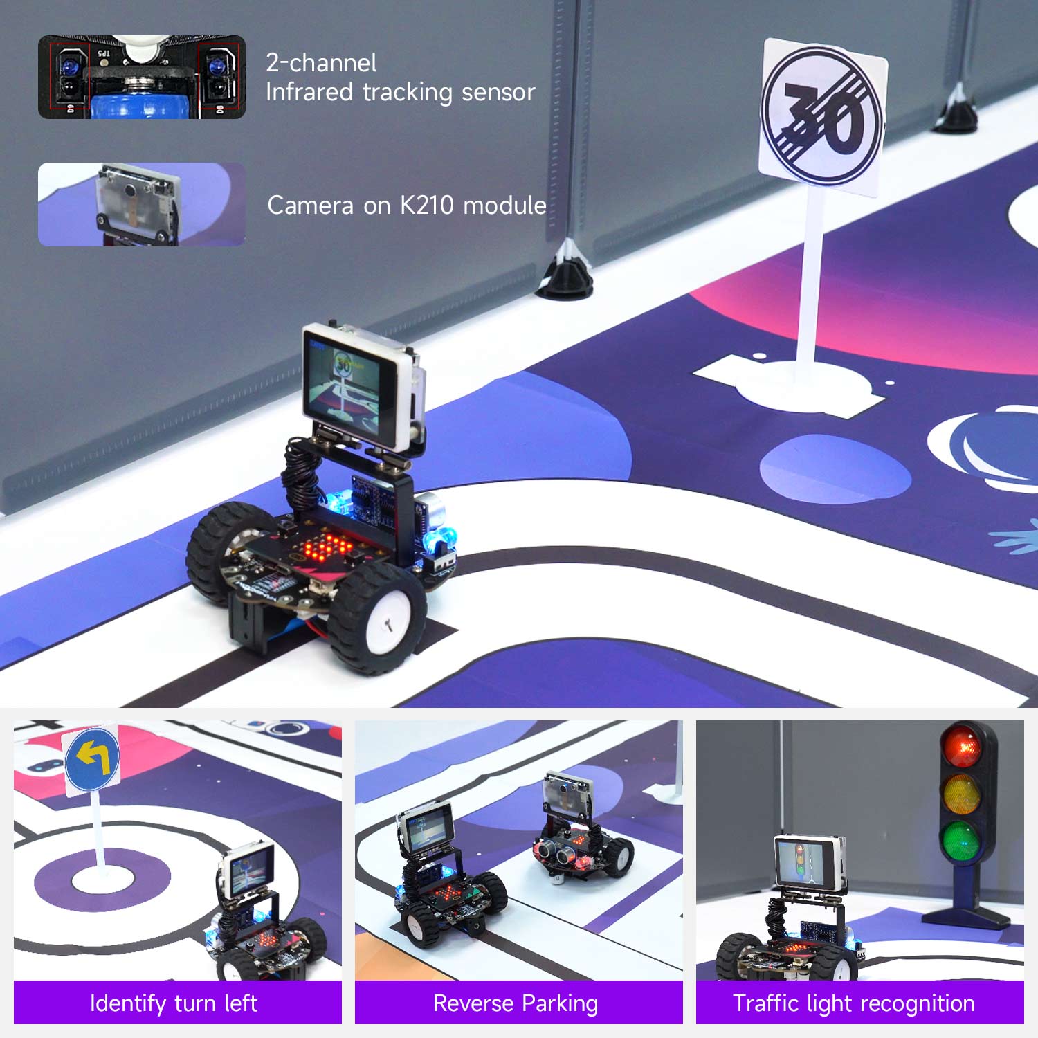 Automóvil robot con inteligencia artificial Tiny:bit Pro