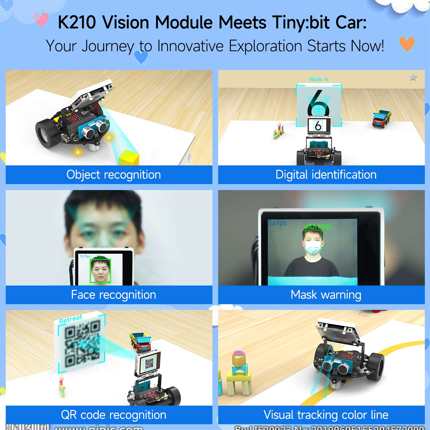 Automóvil robot con inteligencia artificial Tiny:bit Pro
