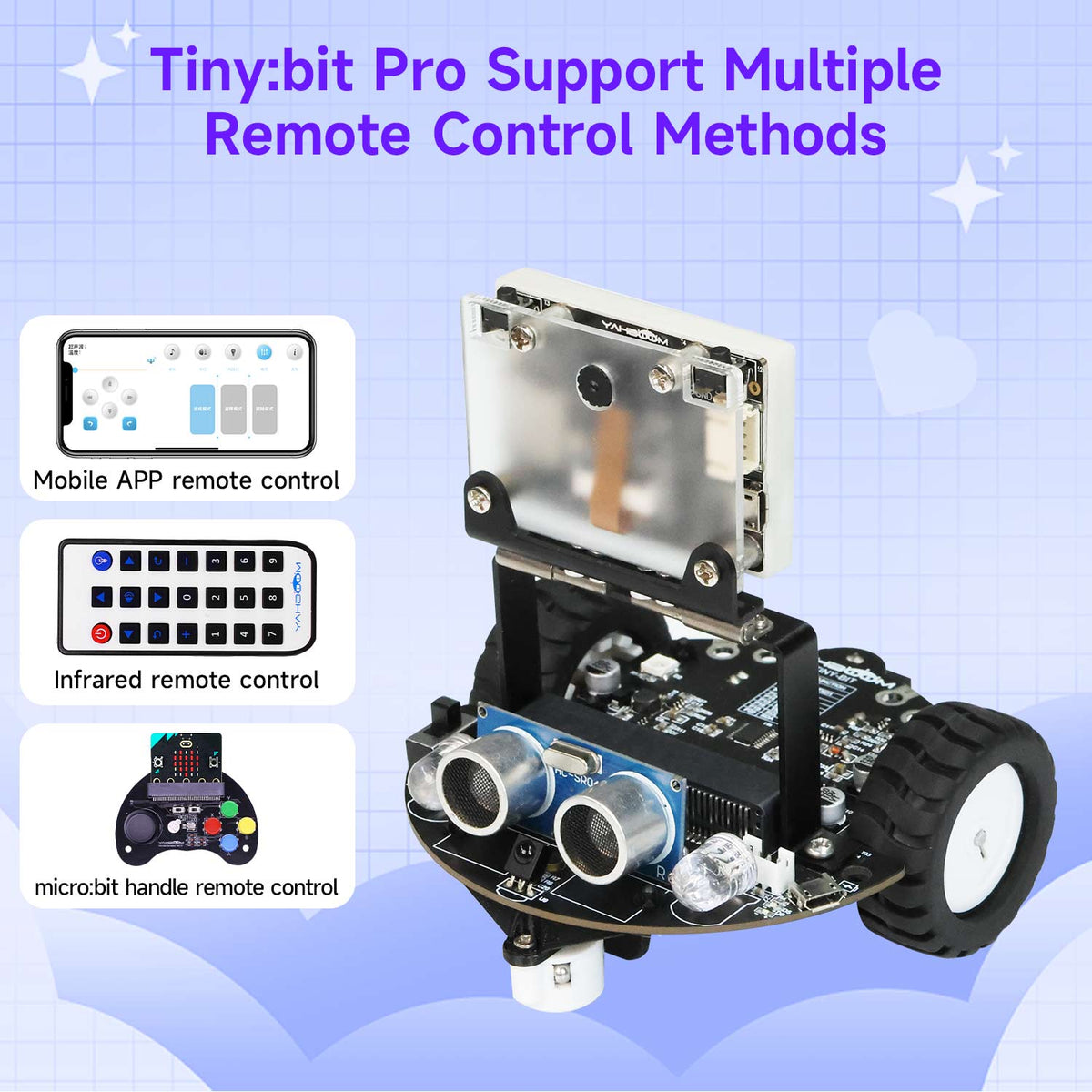 Automóvil robot con inteligencia artificial Tiny:bit Pro