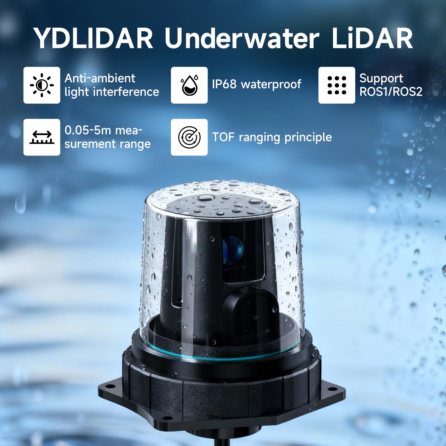 YDLIDAR TW3 IP68 waterproof underwater LiDAR with long lifetime