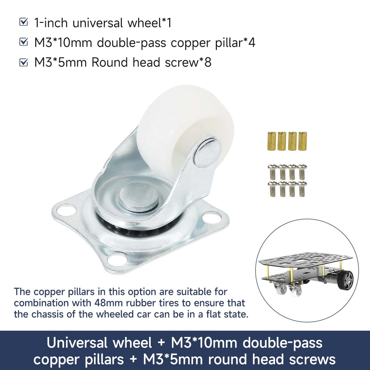 Yahboom 1-inch universal wheel for robot chassis and smart cars