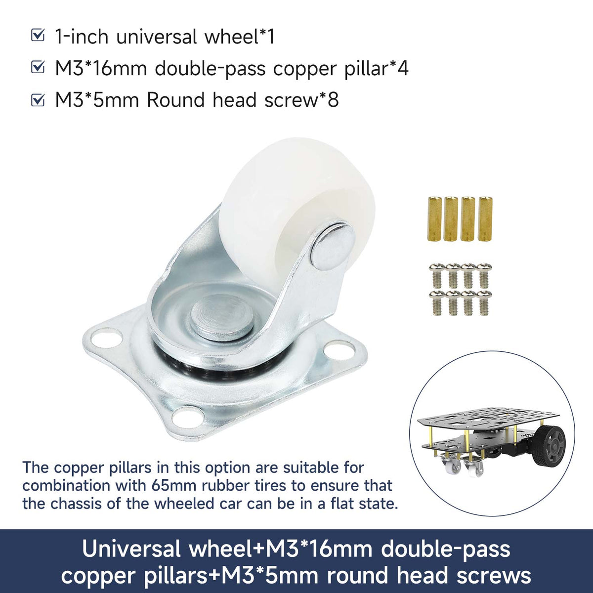 Yahboom 1-inch universal wheel for robot chassis and smart cars