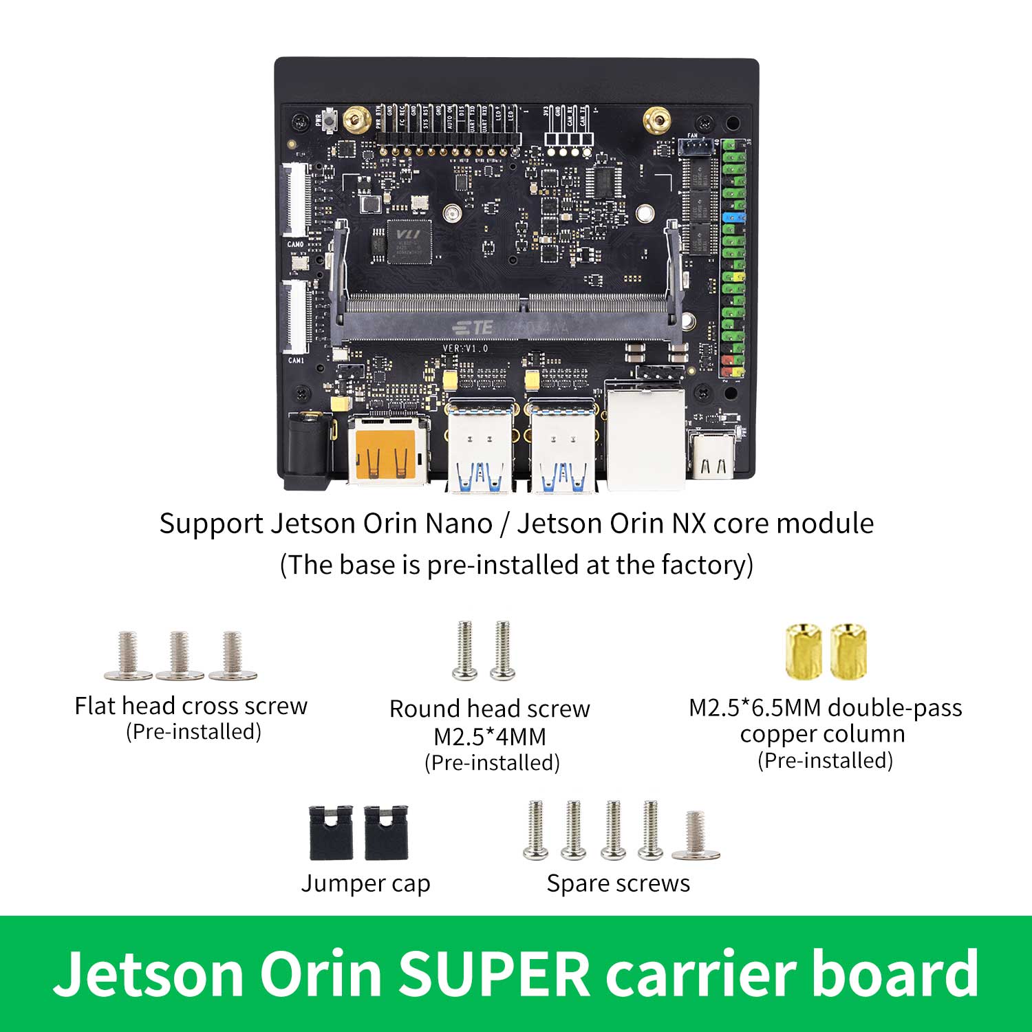 Yahboom Jetson Carrier Board for NVIDIA Jetson NANO, Jetson Orin NANO and Jetson Orin