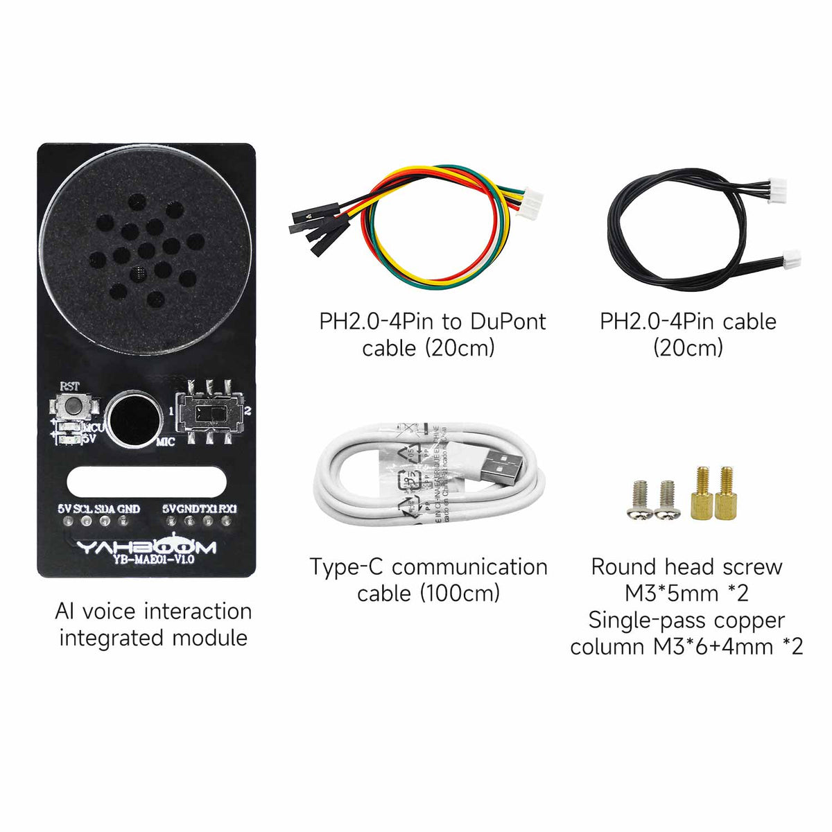 Yahboom Intelligent Voice Interaction Module supports custom command words