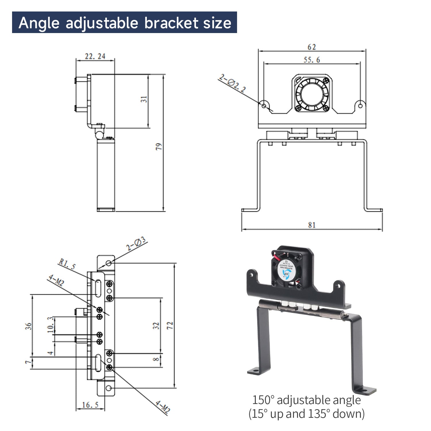 Yahboom K230 module brackets collection