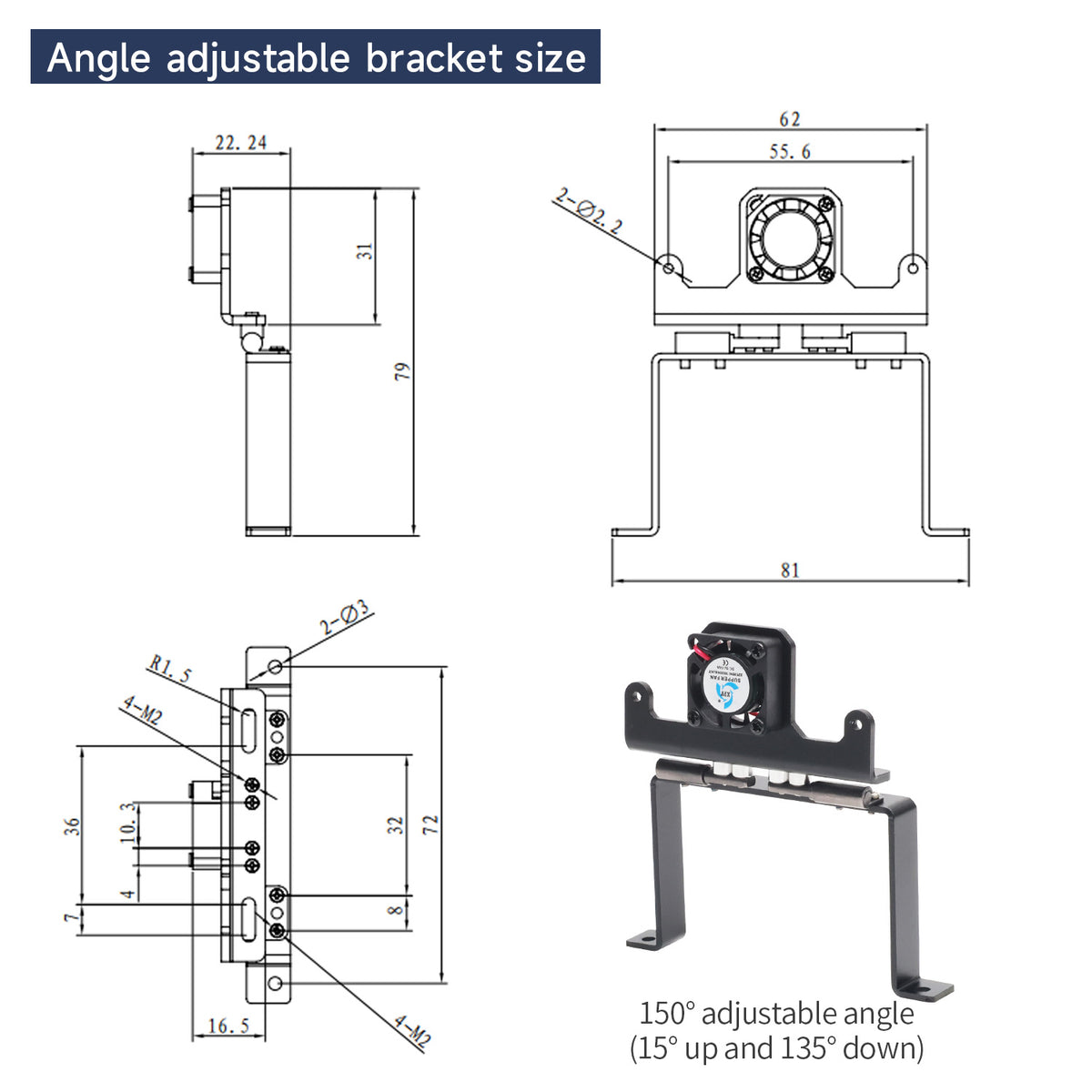 Yahboom K230 module brackets collection