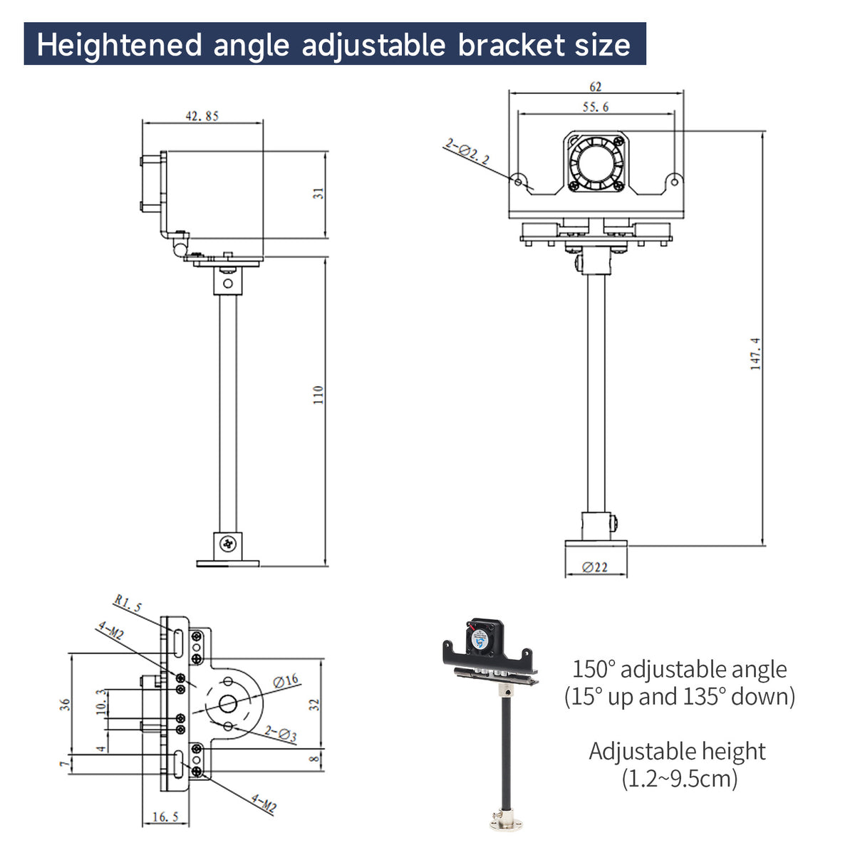Yahboom K230 module brackets collection