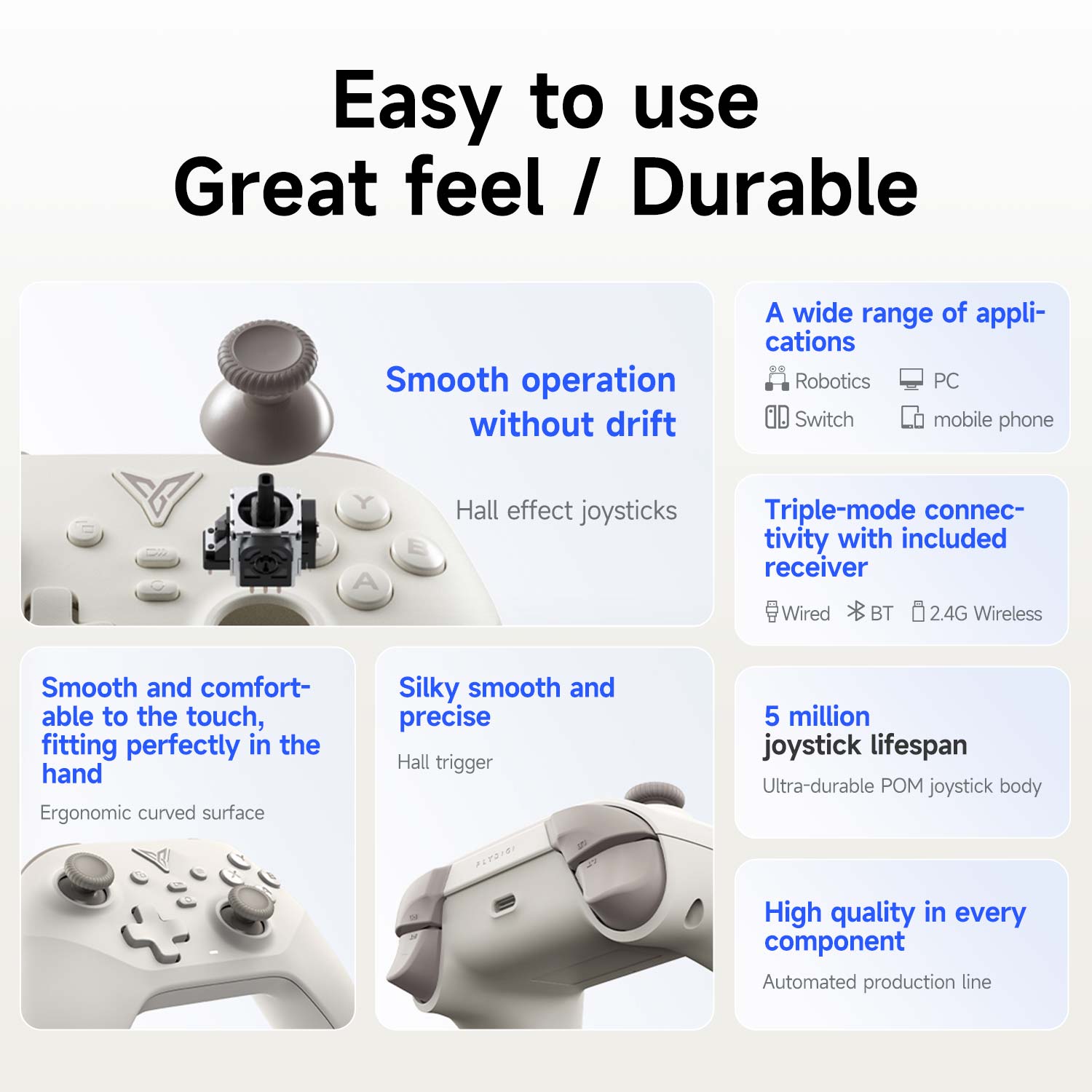 Yahboom Triple-mode Wireless Handle Supports Wired, Bluetooth, 2.4G Wireless