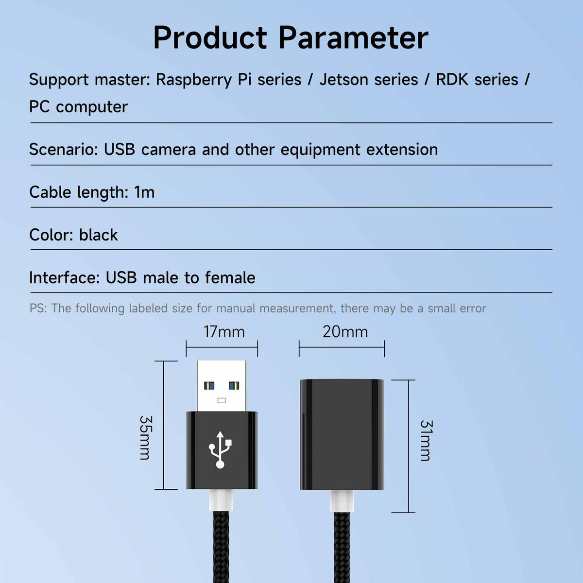 Yahboom USB 2.0 Extension Data Cable