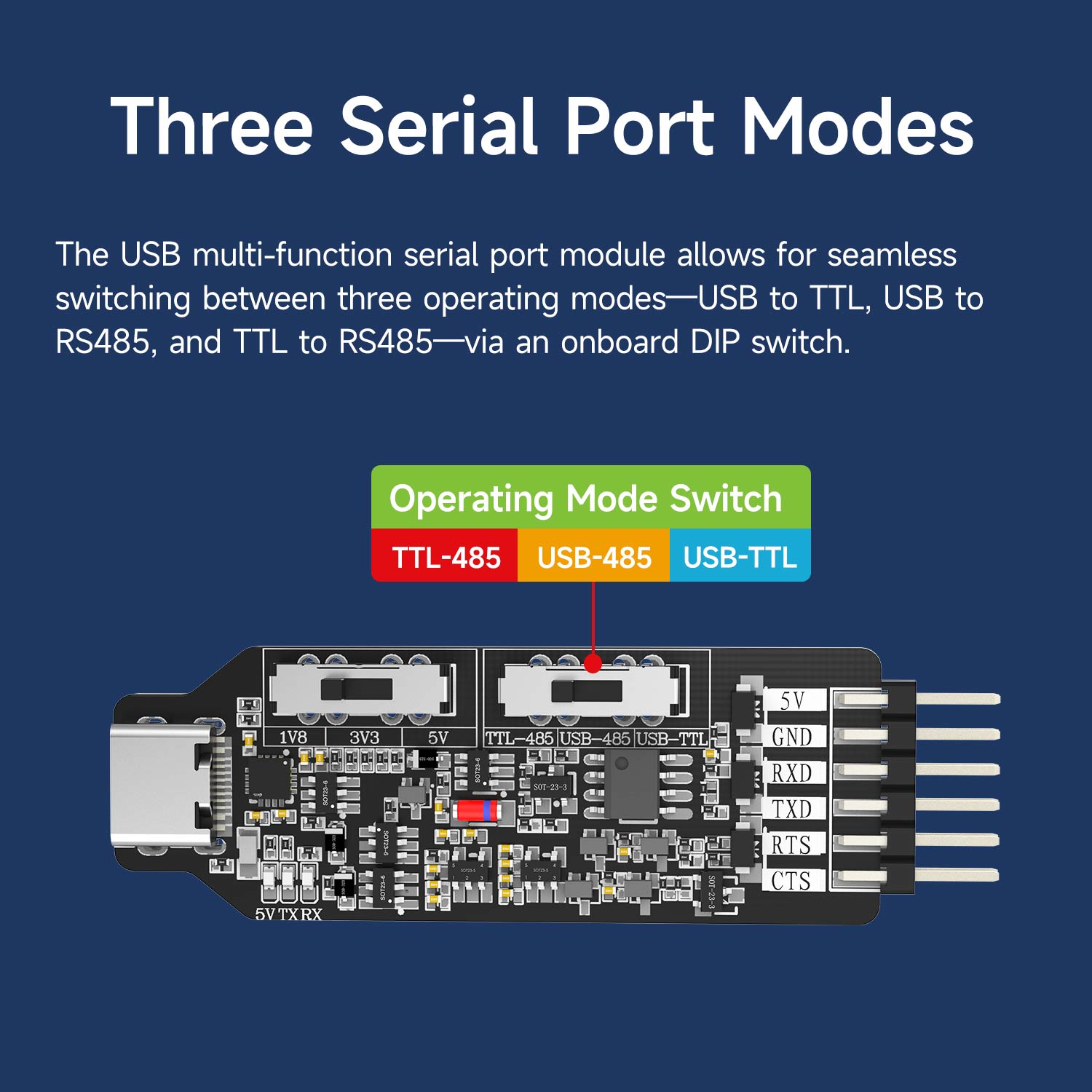 Yahboom USB Multi-functional Serial Port Module for STM32, ESP32, RPi, Jetson, RDK