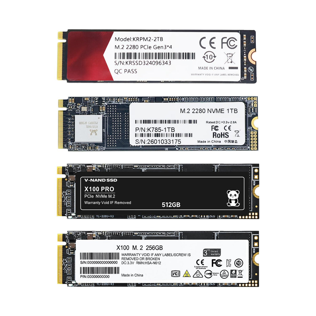 256GB/512GB/1TB/2TB M.2 NVMe Solid State Drive