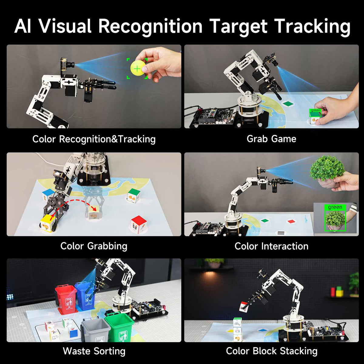 Bras robotisé DOFBOT SE AI Vision avec programmation Python ROS (version machine virtuelle)
