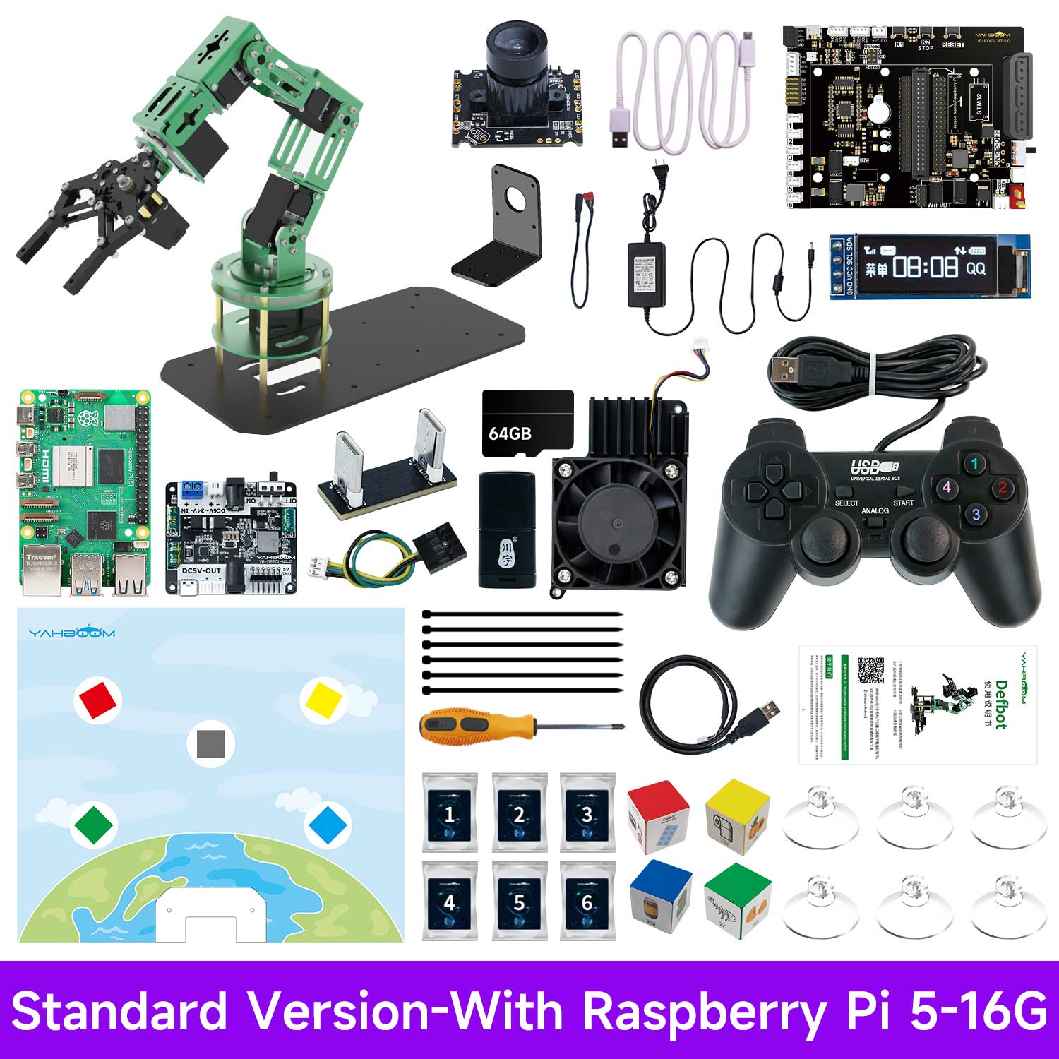 Brazo robótico Yahboom DOFBOT AI Vision con programación Python ROS para Raspberry Pi 5