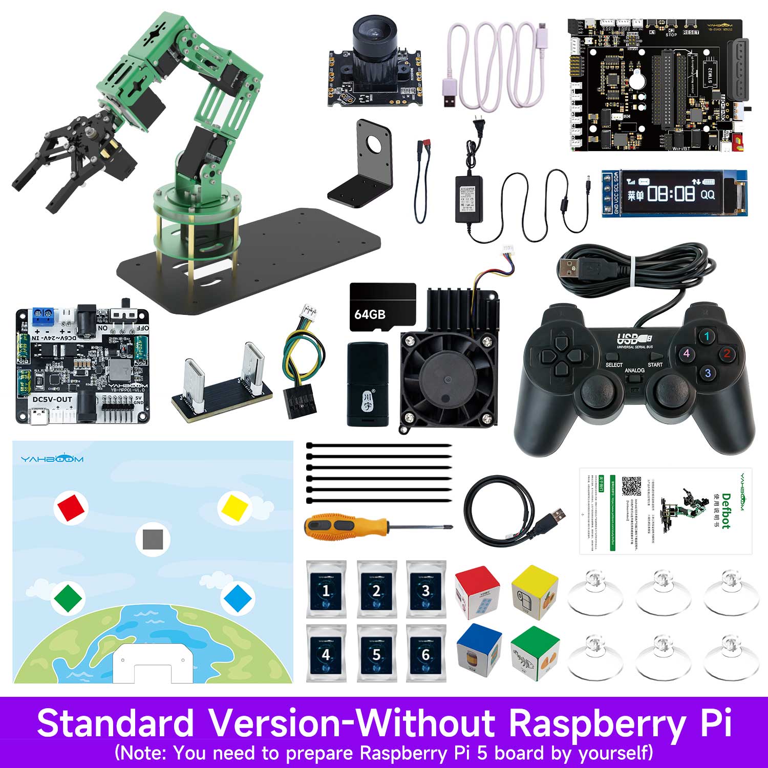Brazo robótico Yahboom DOFBOT AI Vision con programación Python ROS para Raspberry Pi 5