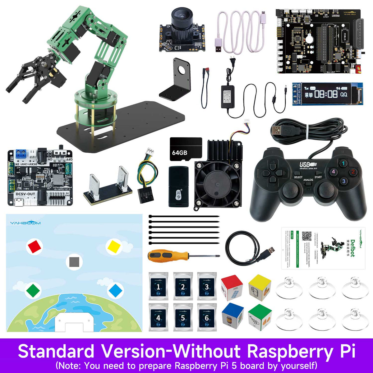 Brazo robótico Yahboom DOFBOT AI Vision con programación Python ROS para Raspberry Pi 5