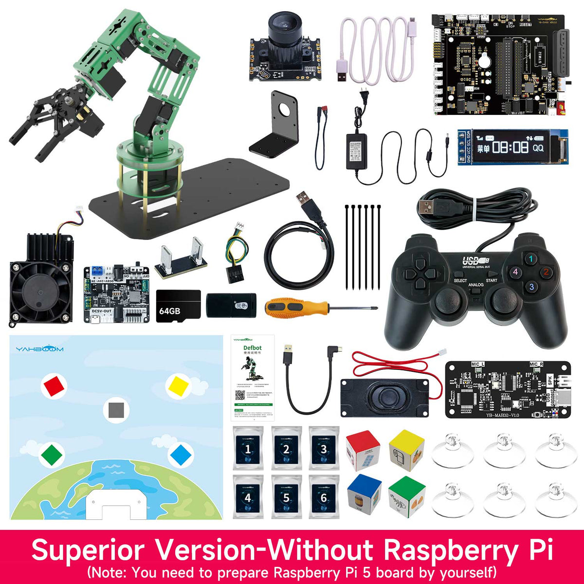 Brazo robótico Yahboom DOFBOT AI Vision con programación Python ROS para Raspberry Pi 5
