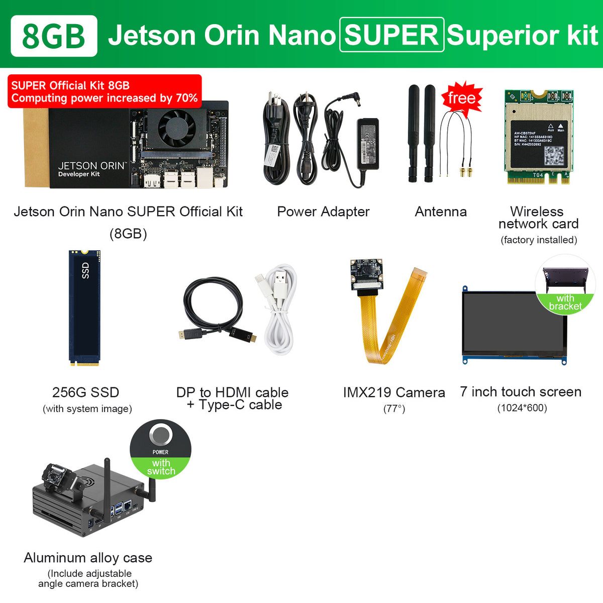 Jetson Orin NANO SUPER Developer Kit(SUB/Official) with 4GB/8GB RAM(34TOPS/67TOPS)
