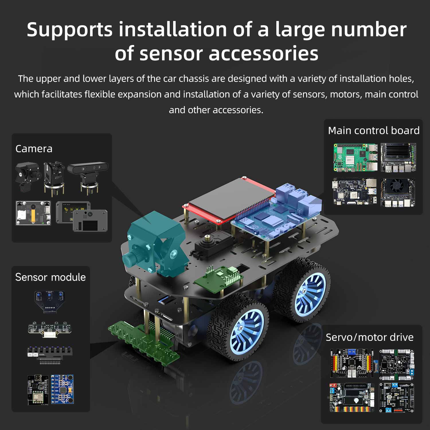 Yahboom MSPM0 Smart Robot Car Aluminum Alloy Chassis Kit