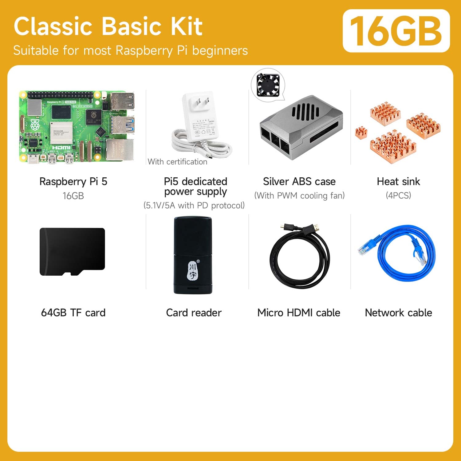 Raspberry Pi 5 Starter Kit(1G/2G/4G/8G/16G)