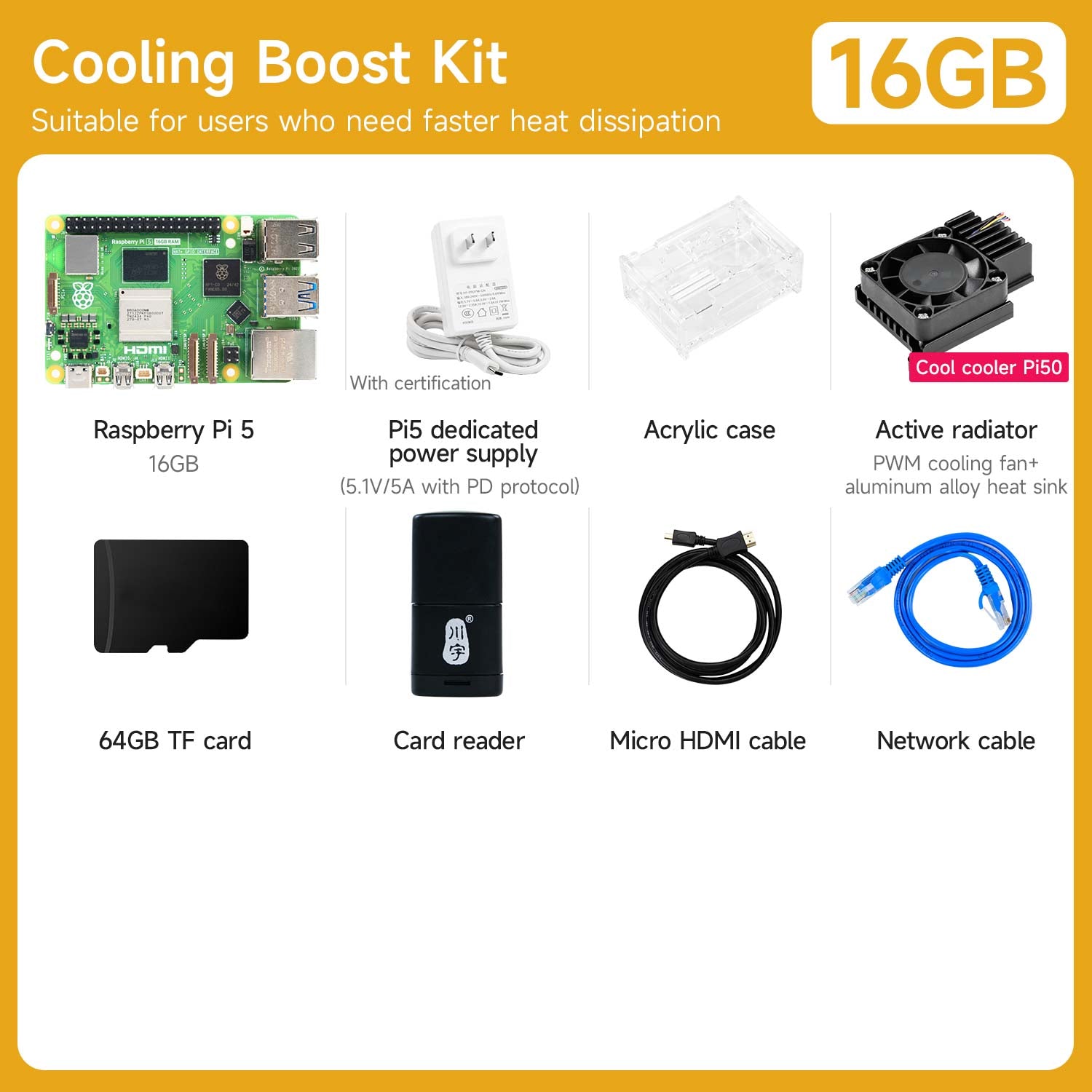 Raspberry Pi 5 Starter Kit(1G/2G/4G/8G/16G)
