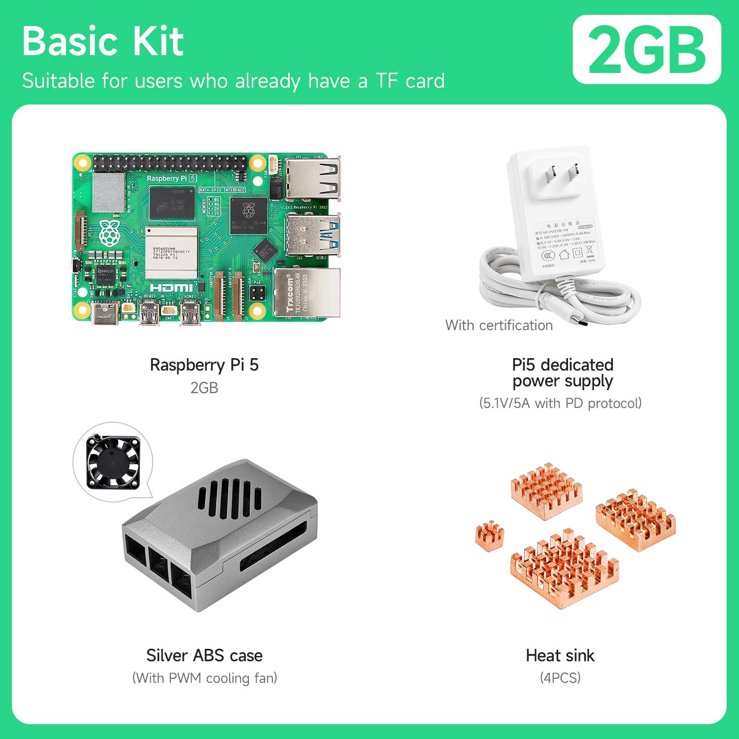 Raspberry Pi 5 Starter Kit(1G/2G/4G/8G/16G)