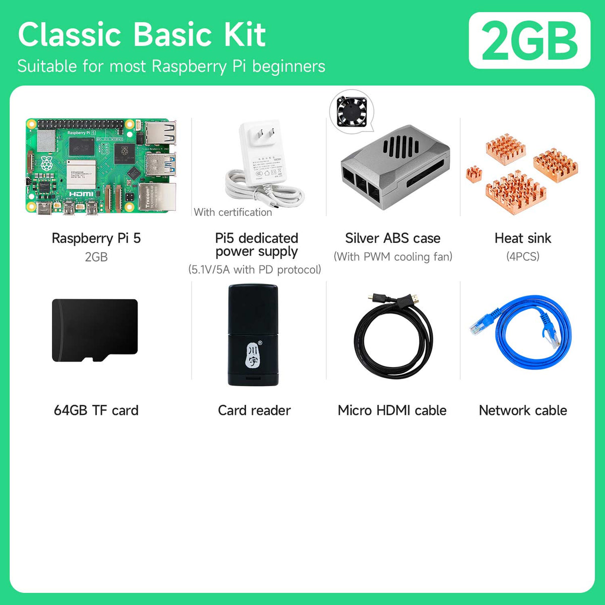 Raspberry Pi 5 Starter Kit(1G/2G/4G/8G/16G)