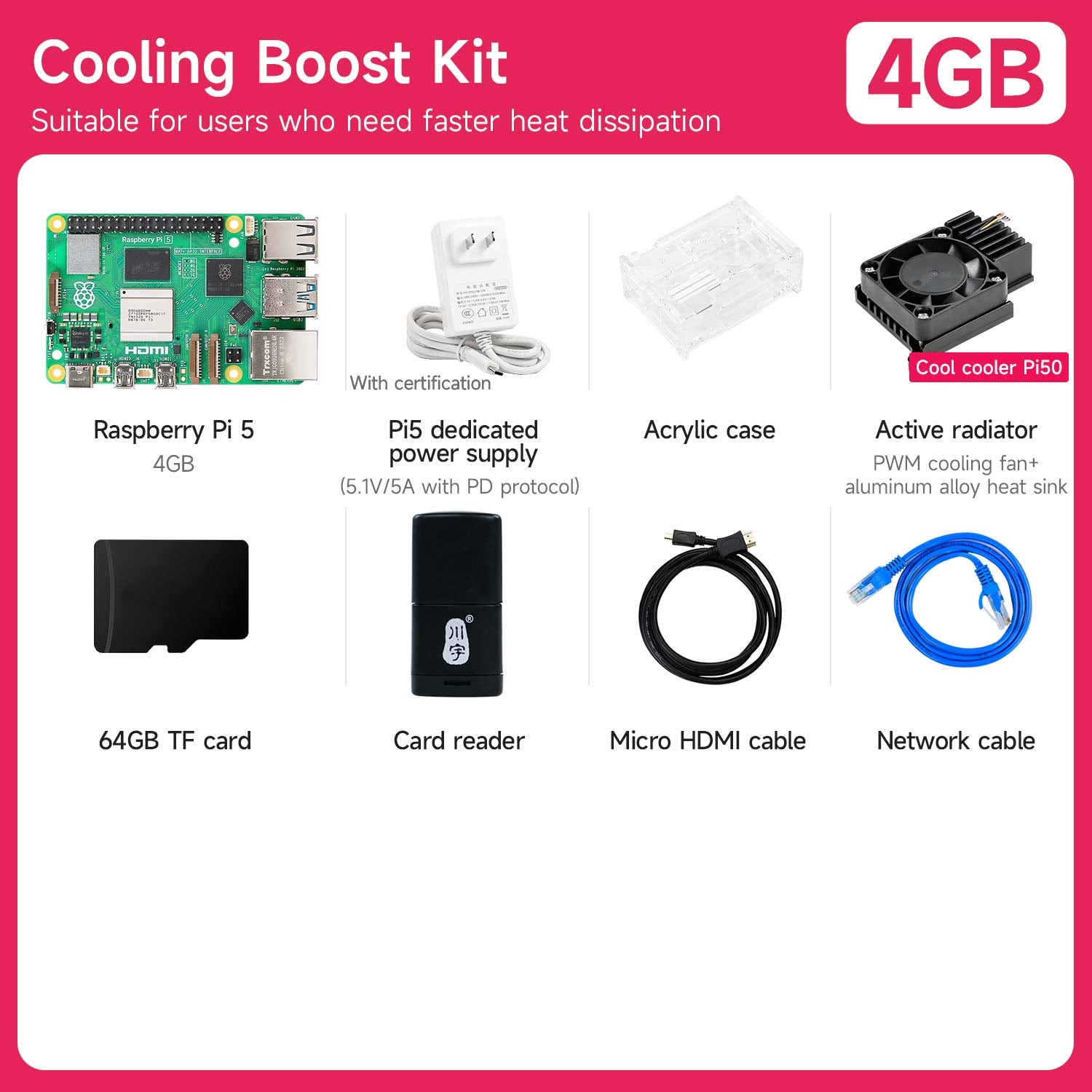 Raspberry Pi 5 Starter Kit(1G/2G/4G/8G/16G)