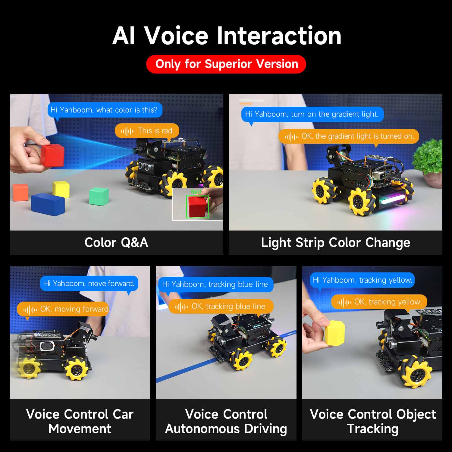 Raspbot V2 AI Large Language Model Robot Car for Raspberry Pi 5