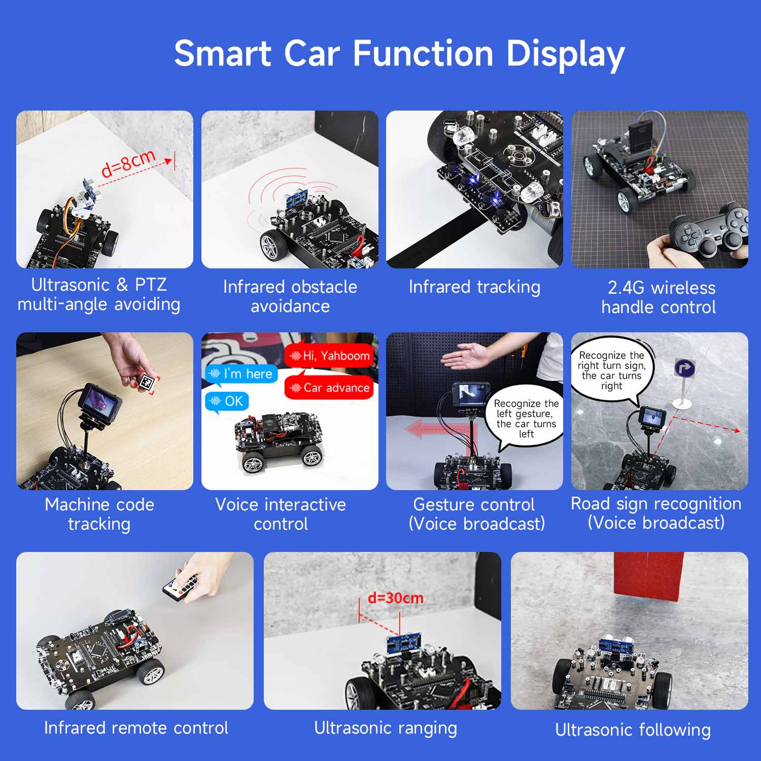 Coche inteligente STM32 con placa de desarrollo multifuncional