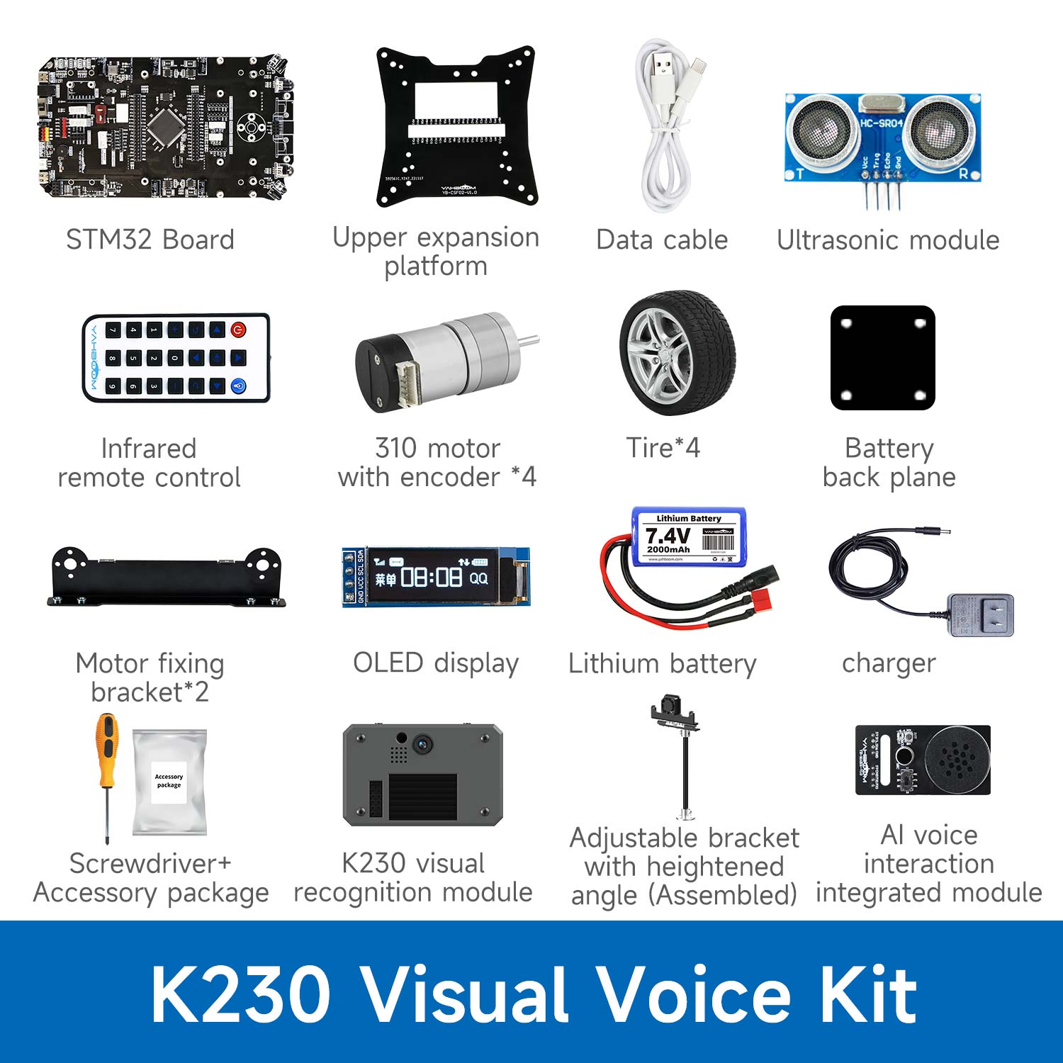 Coche inteligente STM32 con placa de desarrollo multifuncional