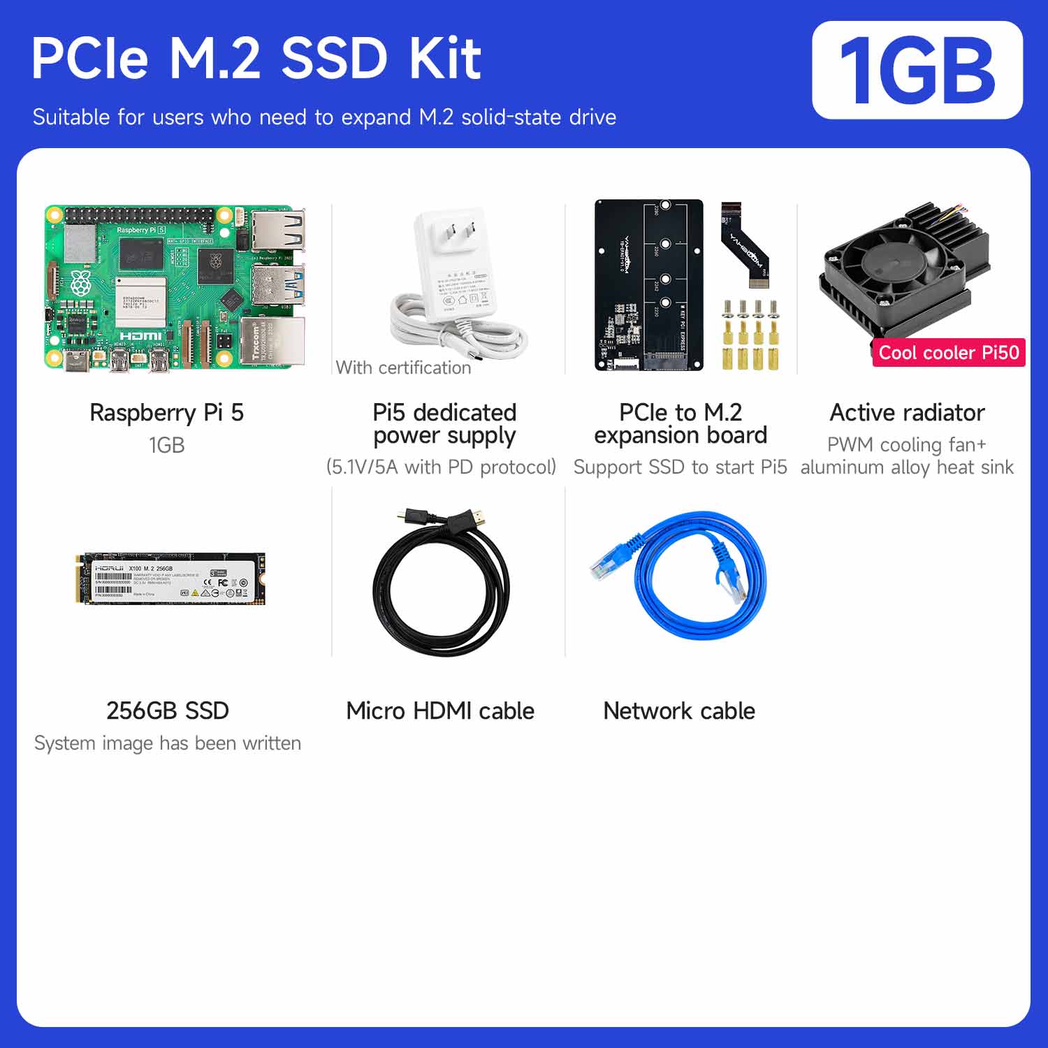 Raspberry Pi 5 Starter Kit(1G/2G/4G/8G/16G)