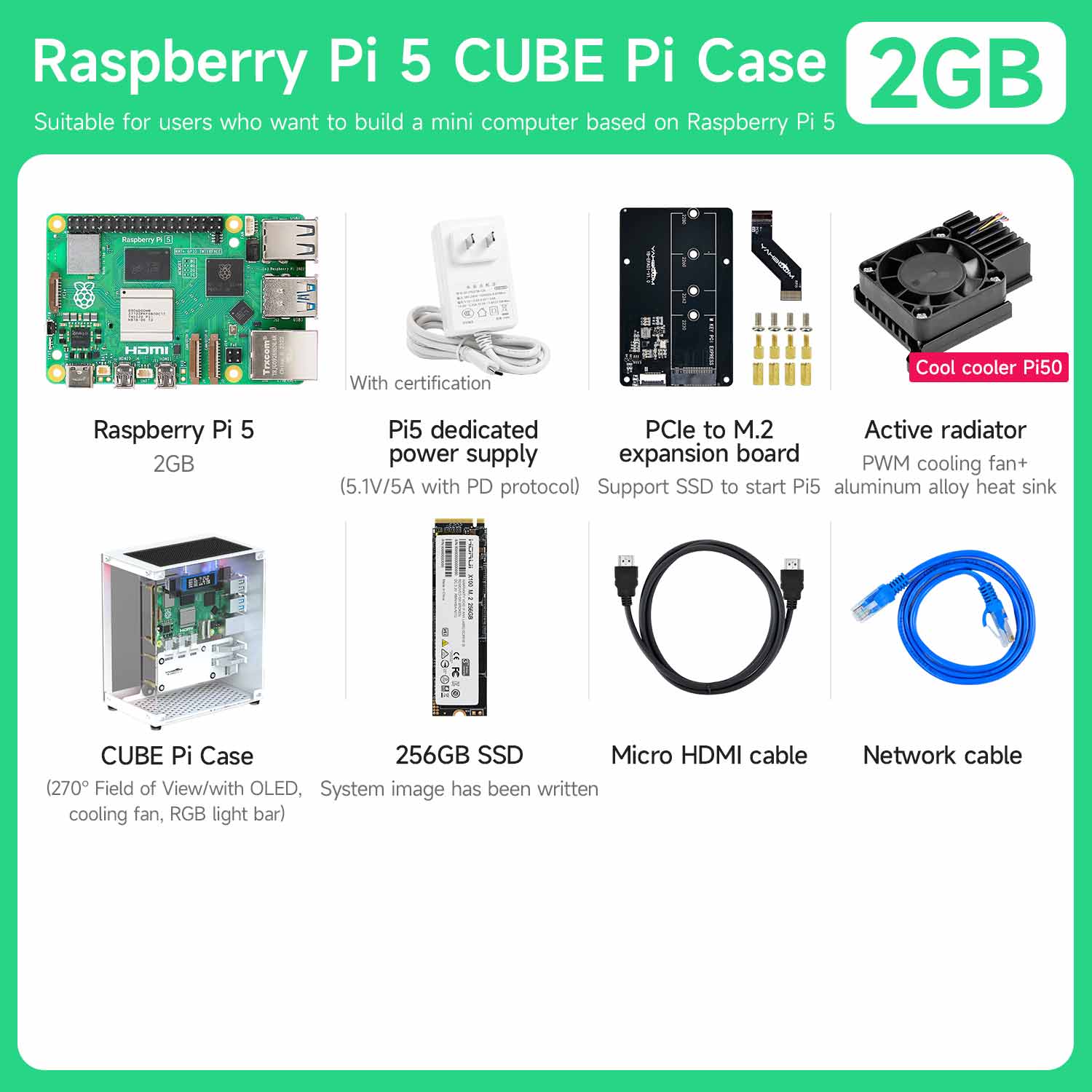 Raspberry Pi 5 Starter Kit(1G/2G/4G/8G/16G)
