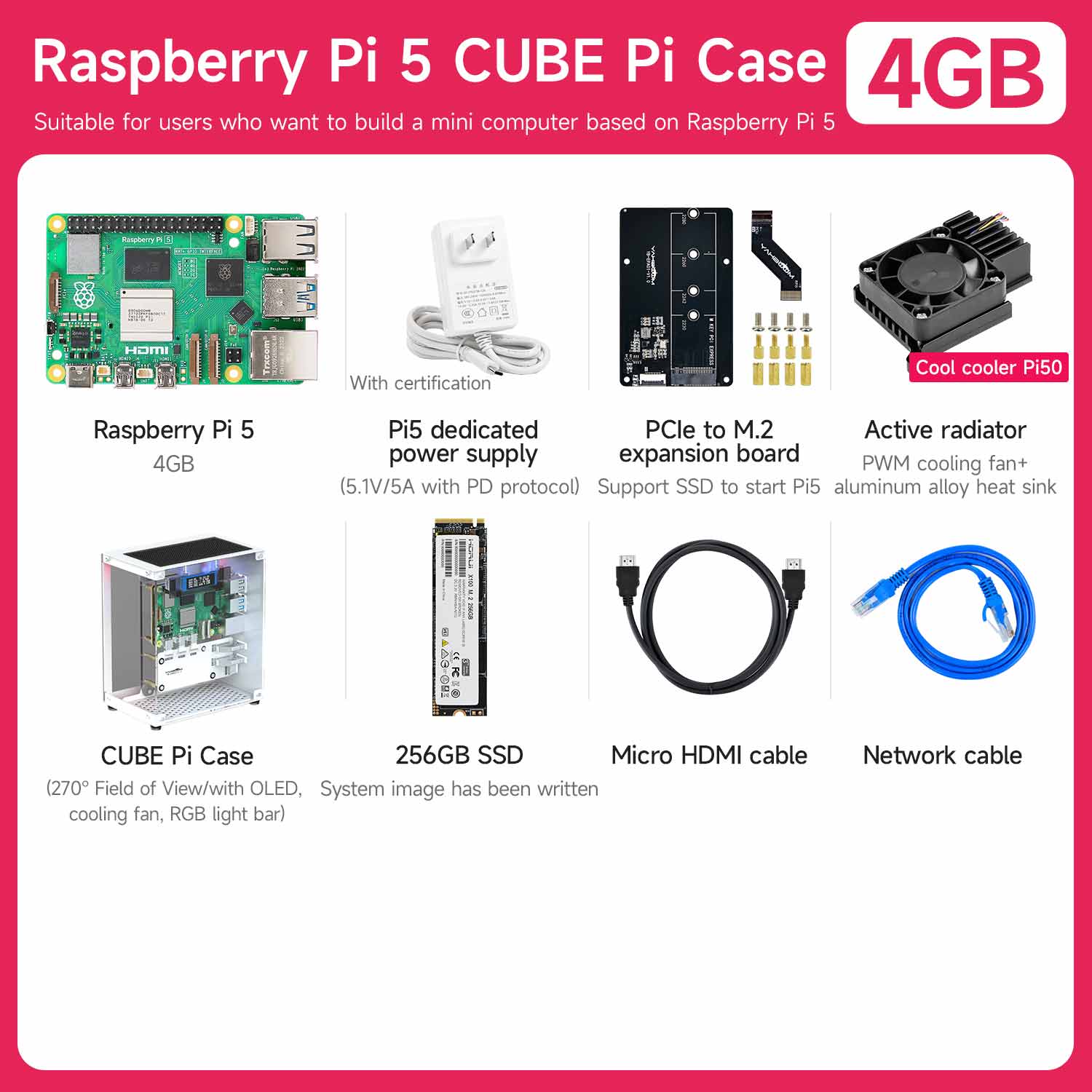 Raspberry Pi 5 Starter Kit(1G/2G/4G/8G/16G)