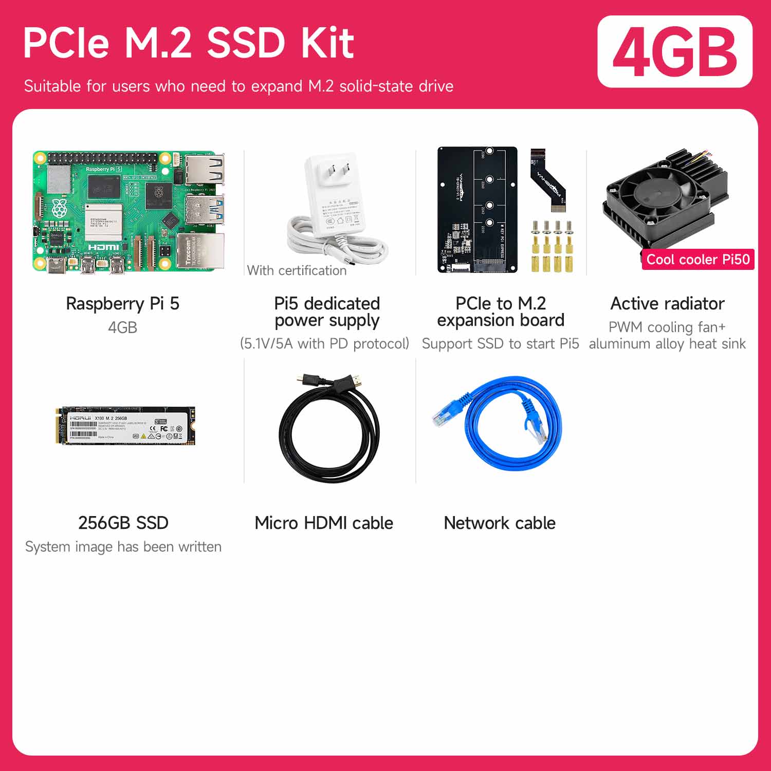 Raspberry Pi 5 Starter Kit(1G/2G/4G/8G/16G)
