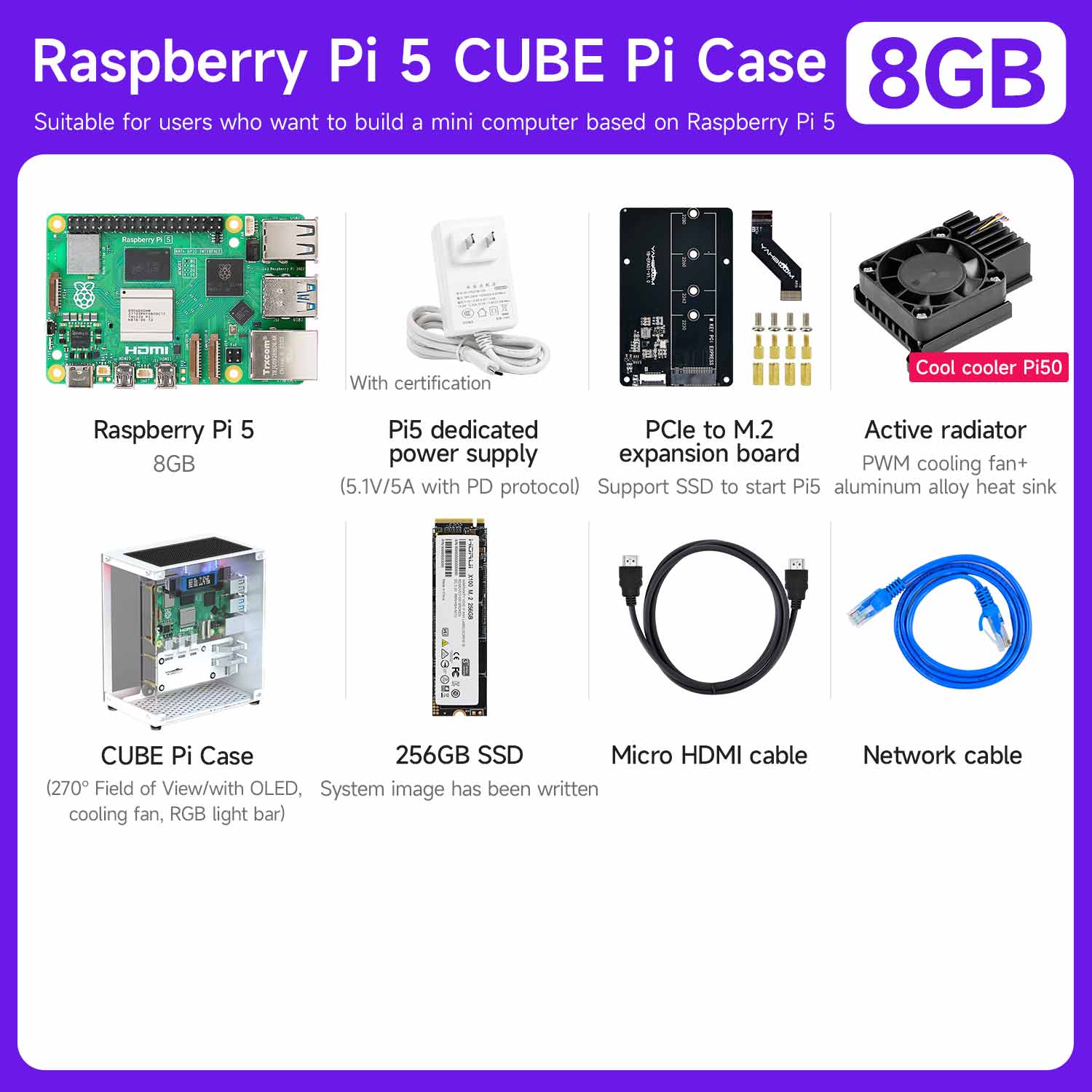 Raspberry Pi 5 Starter Kit(1G/2G/4G/8G/16G)