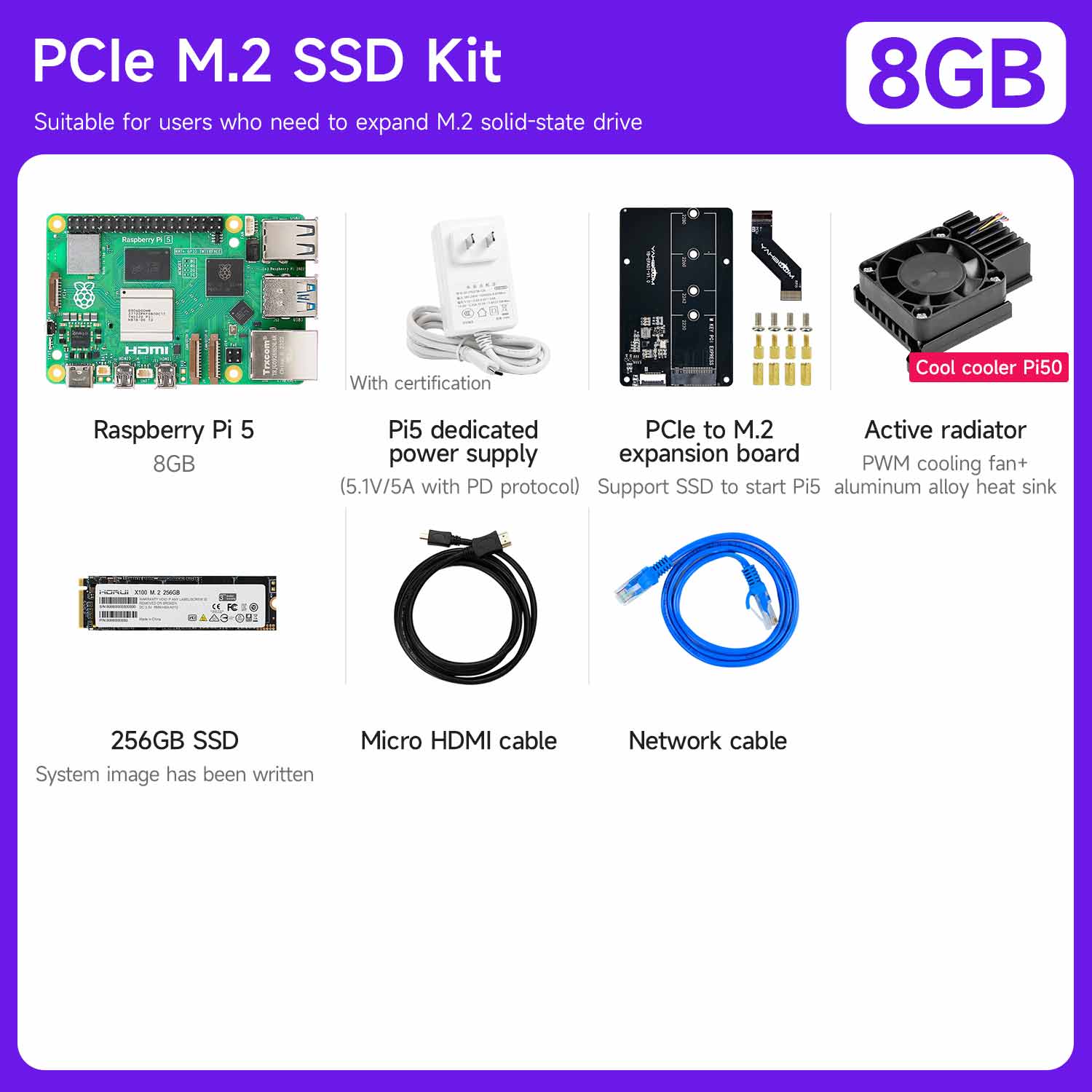 Raspberry Pi 5 Starter Kit(1G/2G/4G/8G/16G)