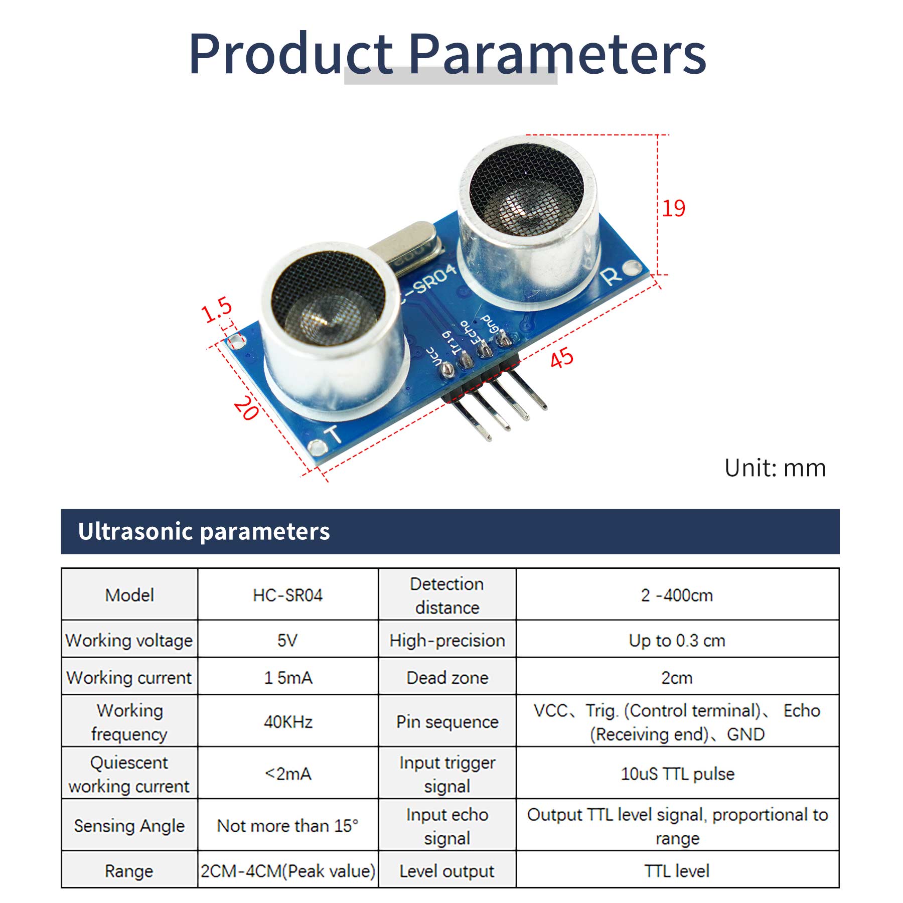 Yahboom HC-SR04 Ultrasonic module