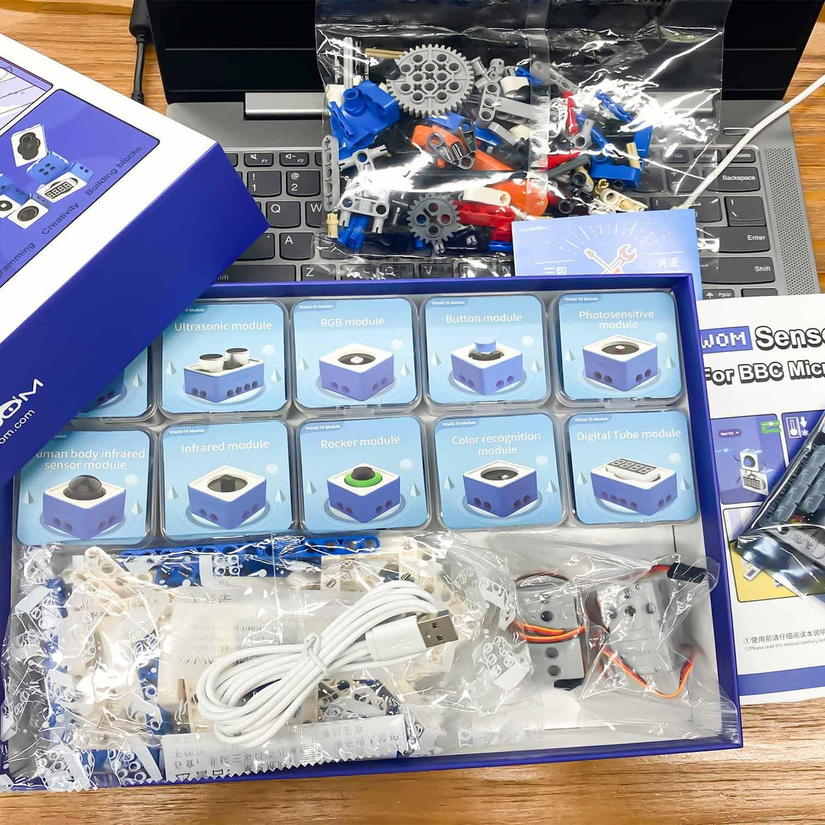 Yahboom world of module programmable sensor kit for Micro:bit V2 board - Yahboom
