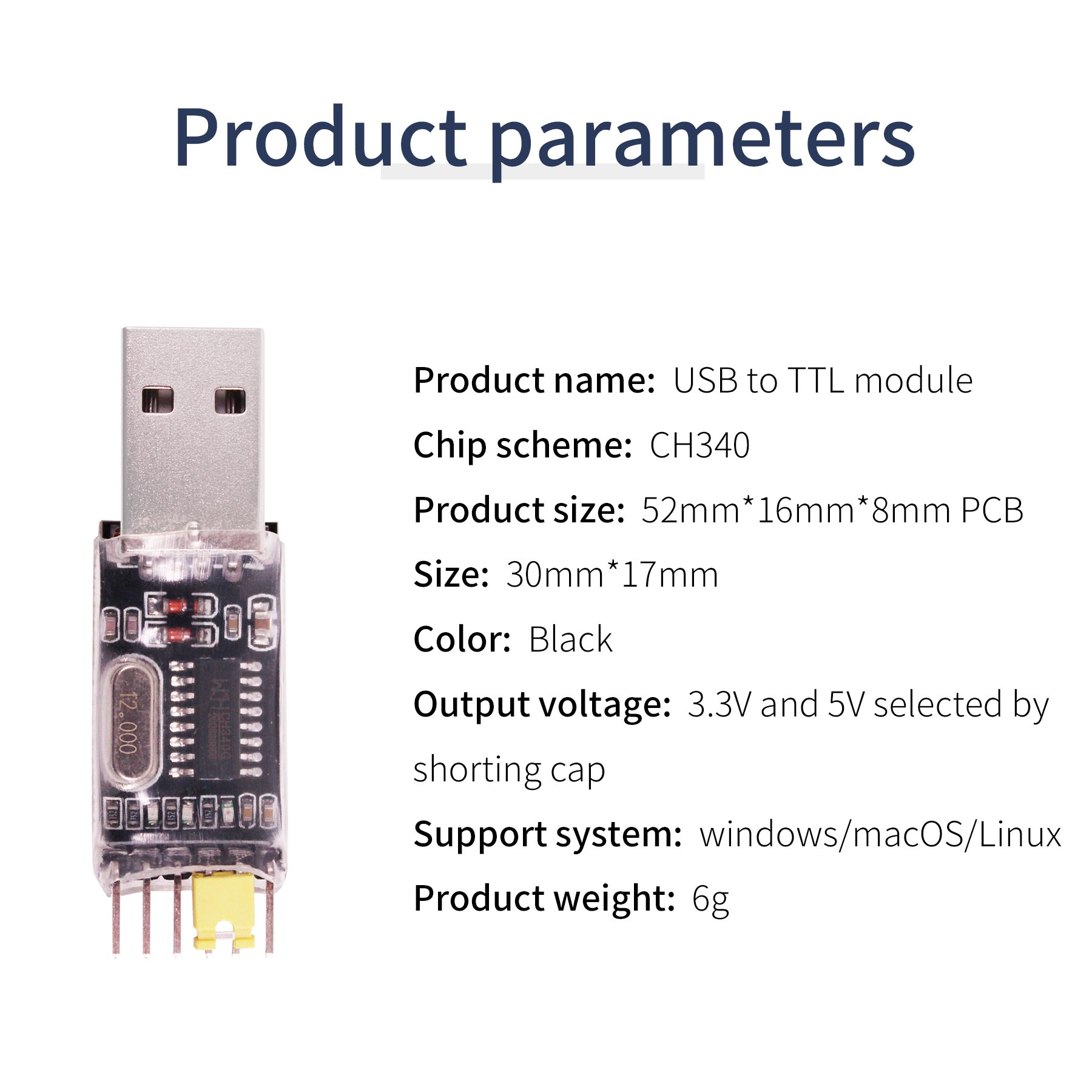 Yahboom USB to TTL Module with 4PCS DuPont lines